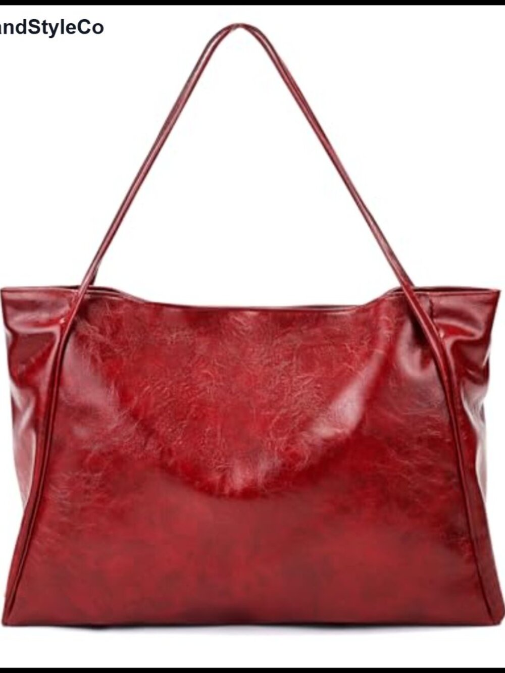 Oversize Faux Leather Tote Handbag Laptop Shoulder Bag Work Travel